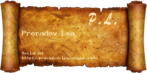 Preradov Lea névjegykártya